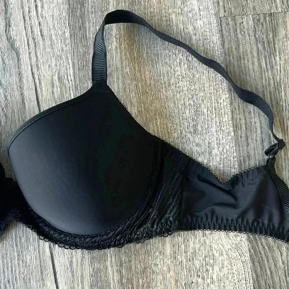 Wacoal Bra Black La Femme Contour Bra Size 34D Adjustable Straps Smooth Contour - Picture 10 of 10